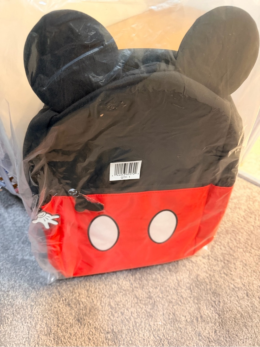 Disney Kids Black and Red Mickey Ear Backpack